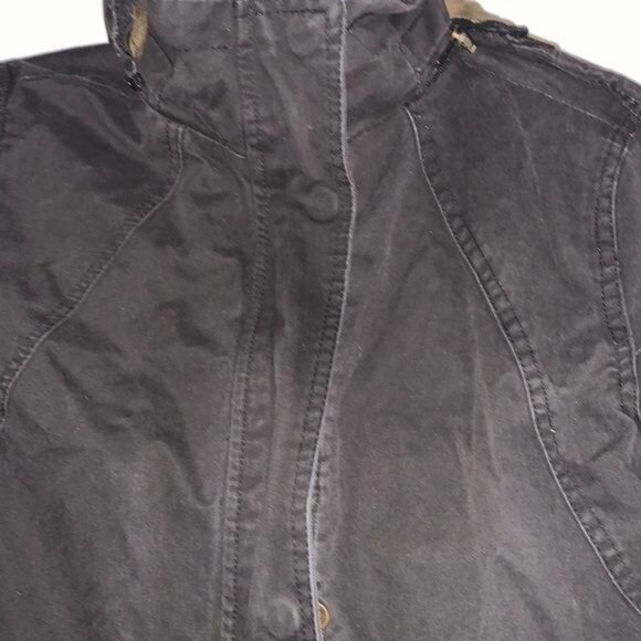 Wenven Black Hooded Jacket M Womens Casual Outerwear 100% Cotton - Picture 3 of 12